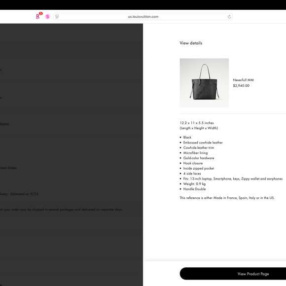 Louis Vuitton Empreinte Monogram Neverfull MM Black - Picture 6 of 7